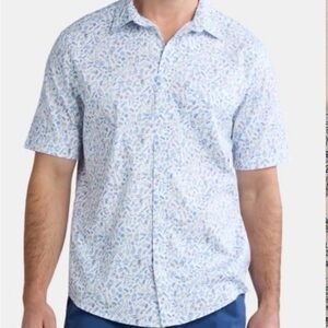 George Men's and Big Men’s Short Sleeve Button-Up Poplin Shirt Beer and BBQ 3X
